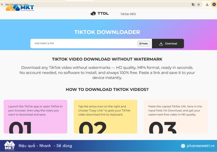Tải video TikTok không logo