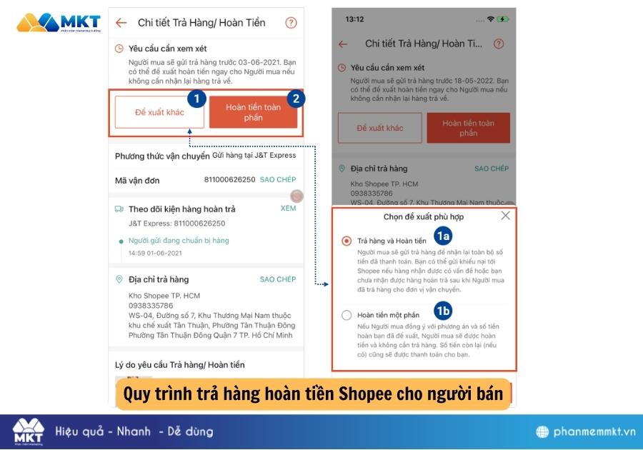 Quy trình trả hàng hoàn tiền Shopee cho người mua