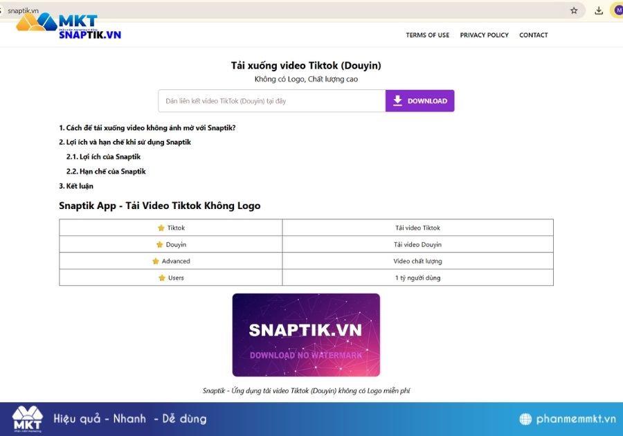 Tải video TikTok không logo