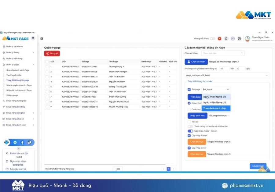Tại sao không đổi tên fanpage được