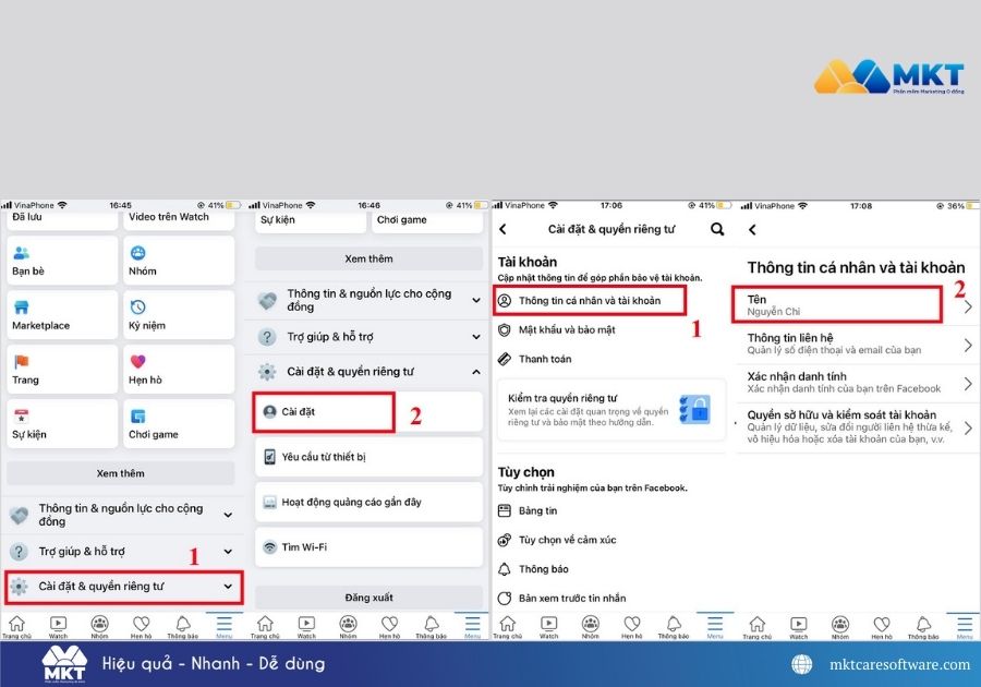 vì sao không đổi tên Facebook được