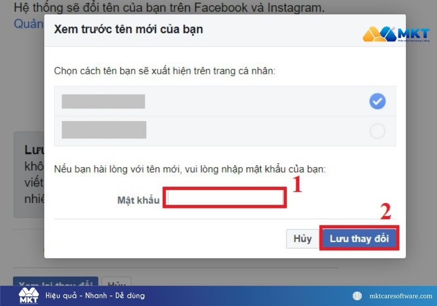 vì sao không đổi tên Facebook được