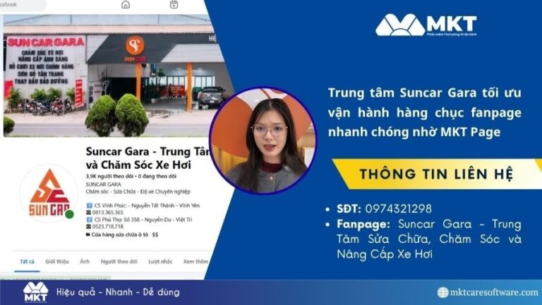 Trung tâm chăm sóc xe hơi tối ưu vận hành fanpage hiệu quả nhờ MKT Page
