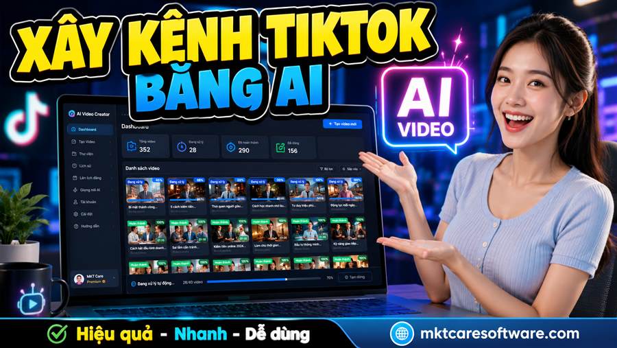phần mềm xây kênh TikTok bằng AI cho người mới bắt đầu 2026